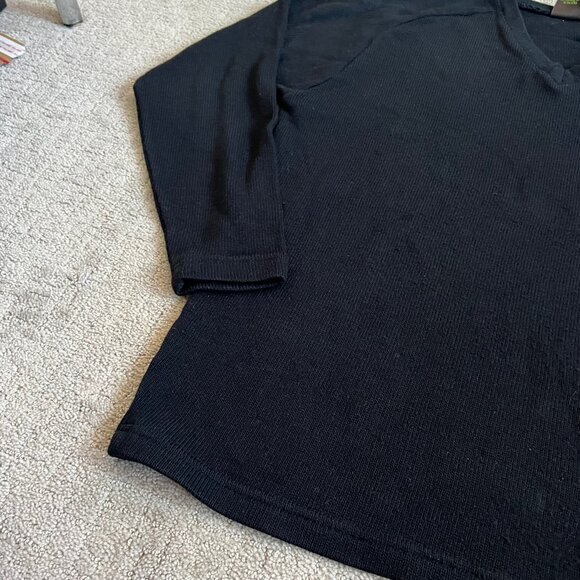 Vintage Volcom Men’s V Neck Sweater Sz M Black Cotton Made in USA Skate Surf - Picture 6 of 10